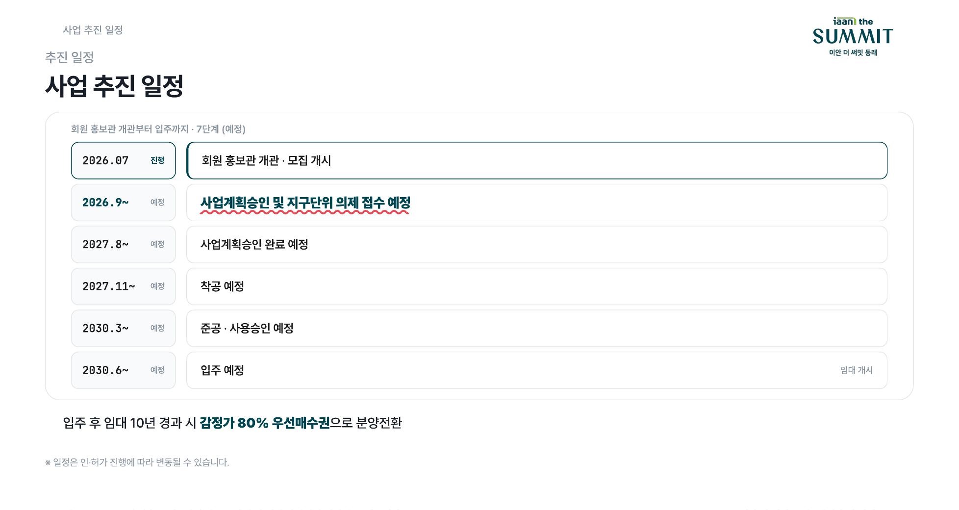 사업 추진 일정